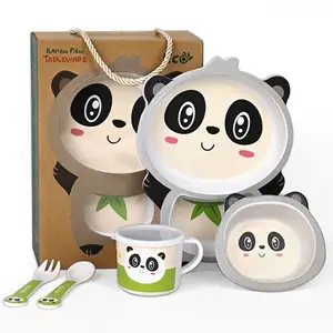 Ensemble de vaisselle 5 pièces en Fiber de <span class=keywords><strong>bambou</strong></span> pour enfants, Design imprimé personnalisé - Product Image 1