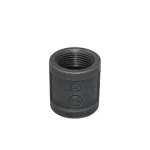 Uncoated Coupling 220 Part Thread Socket Black Malleable Cast Iron Pipe Fitting BSP/NPT Threaded For Drinking Water System