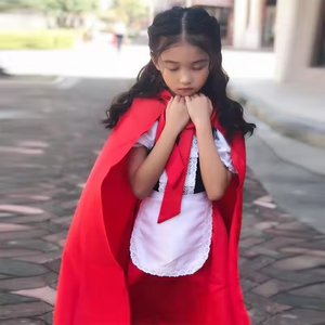 Halloween conte de fées Performance <span class=keywords><strong>petit</strong></span> <span class=keywords><strong>chaperon</strong></span> <span class=keywords><strong>rouge</strong></span> robe de princesse Noël Cosplay coton soie mascarade - Product Image 3