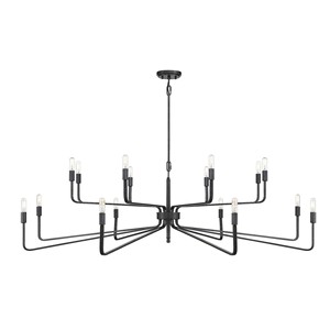 Black - Framed Chandelier with Clear <b>Crystal</b> Rods, Industrial - Glam Style for Hotel Lobbies - Product Image 3