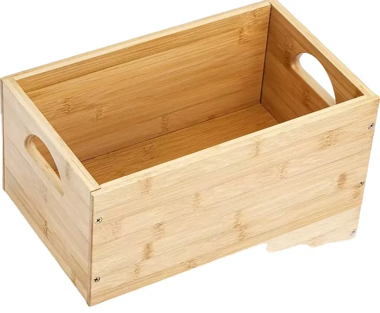 Artigianato di bambù in legno contenitore di stoccaggio di legno cassa scatola Organizer cubo contenitore con manico per la decorazione del bagno