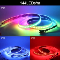 DC12V WS2815 RGBIC adressable individuellement double Signal 30 60 144 Pixels blanc noir 12V WS2815 LED bandes lumineuses