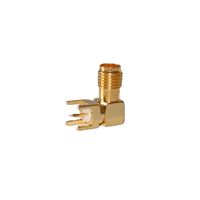 Connecteur SMA-KWE fourni en usine Quatre pattes PCB Mount Bent SMA Female Connector Longueur 14.5mm