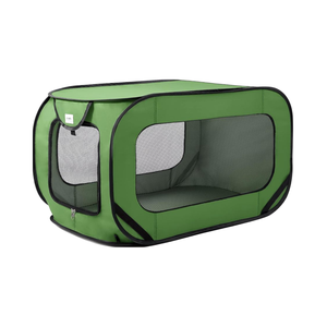 Cama portátil para perros y gatos de 36 pulgadas, color gris sólido, con cierre de botón, caja emergente para interiores y exteriores para mascotas más grandes y asientos de coche - Product Image 1