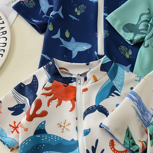 <span class=keywords><strong>Maillot</strong></span> <span class=keywords><strong>de</strong></span> <span class=keywords><strong>bain</strong></span> une pièce pour enfants, design demi-fermeture, manches courtes, en polyester, pour bébés <span class=keywords><strong>de</strong></span> 1 à 3 ans - Product Image 5