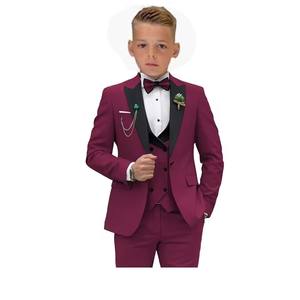 Tenue de cérémonie pour garçons, blazer en or champagne avec revers noir, gilet, banquets, robe de <span class=keywords><strong>mariage</strong></span> pour enfants - Product Image 5