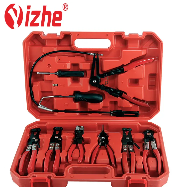 9pcs Flexible Wire Long Reach Fuel Oil Hose Water Pipe Removal Tools Hose Clamp Pliers Tool Set