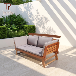 Modern Acacia Solid Wood Durable Daybed <b>Bench</b> Outdoor Furniture for Park & Mall Use Contemporary Design Vietnam - Product Image 4