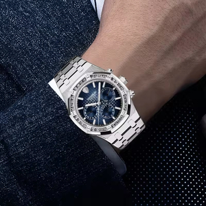 OEM Customized Stainless Steel Luxury Multifunctional Mechanical <b>Watch</b> for Me with Hangzhou Movement 5ATM Water Resistance - Product Image 5