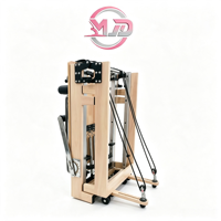 MJD Fitness Factory Grosir Alat Pilates Reformer Lipat dari Kayu Maple Solid, Tempat Latihan Inti Pilates Lipat yang Dapat Disesuaikan