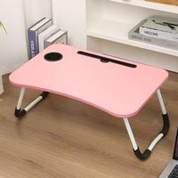 Table d'Ordinateur Portable Pliable en Plastique, Portable, avec Fente pour Carte et Porte-Gobelet, pour Bureau à Domicile ou Dortoir Étudiant (Vente en Gros)