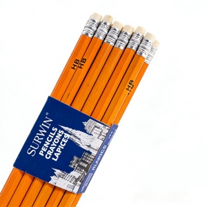 Crayon HB en bois jaune en gros avec gomme intégrée, qualité supérieure, 7 pouces, personnalisable avec logo pour étudiants - Product Image 5
