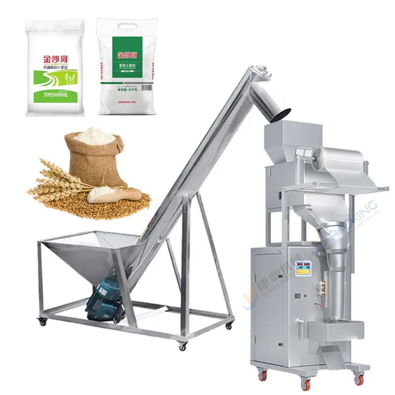 Machine automatique d'emballage de farine de riz, de maïs et de blé, machine de remplissage de sacs de farine de maïs et de poudre de 1kg à 5kg