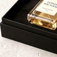 Boîte à parfum rigide noire de luxe sur mesure, style livre, avec insert magnétique, présentation pour emballage de parfum personnalisé