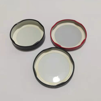 Bocaux en verre transparent ronds avec couvercle en fer blanc hermétique de qualité alimentaire pour l'emballage de sauces et de cornichons