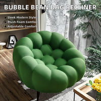 Fauteuil pouf moderne en forme de ballon de football 3D, surdimensionné, inclinable, pour sol, incurvé, extra doux, couleur personnalisable