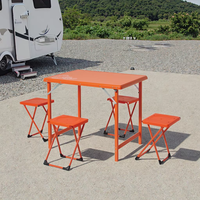 Table et chaises pliantes modernes en métal pour pique-nique, avec structure en aluminium, pour barbecue et camping en extérieur
