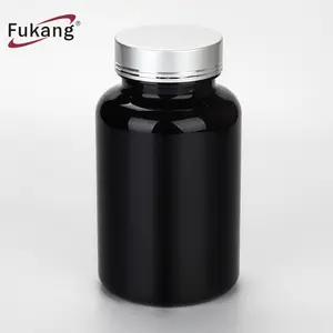 OEM-botellas de plástico para pastillas, frascos de almacenamiento para pastillas, color negro, redondo, 300CC