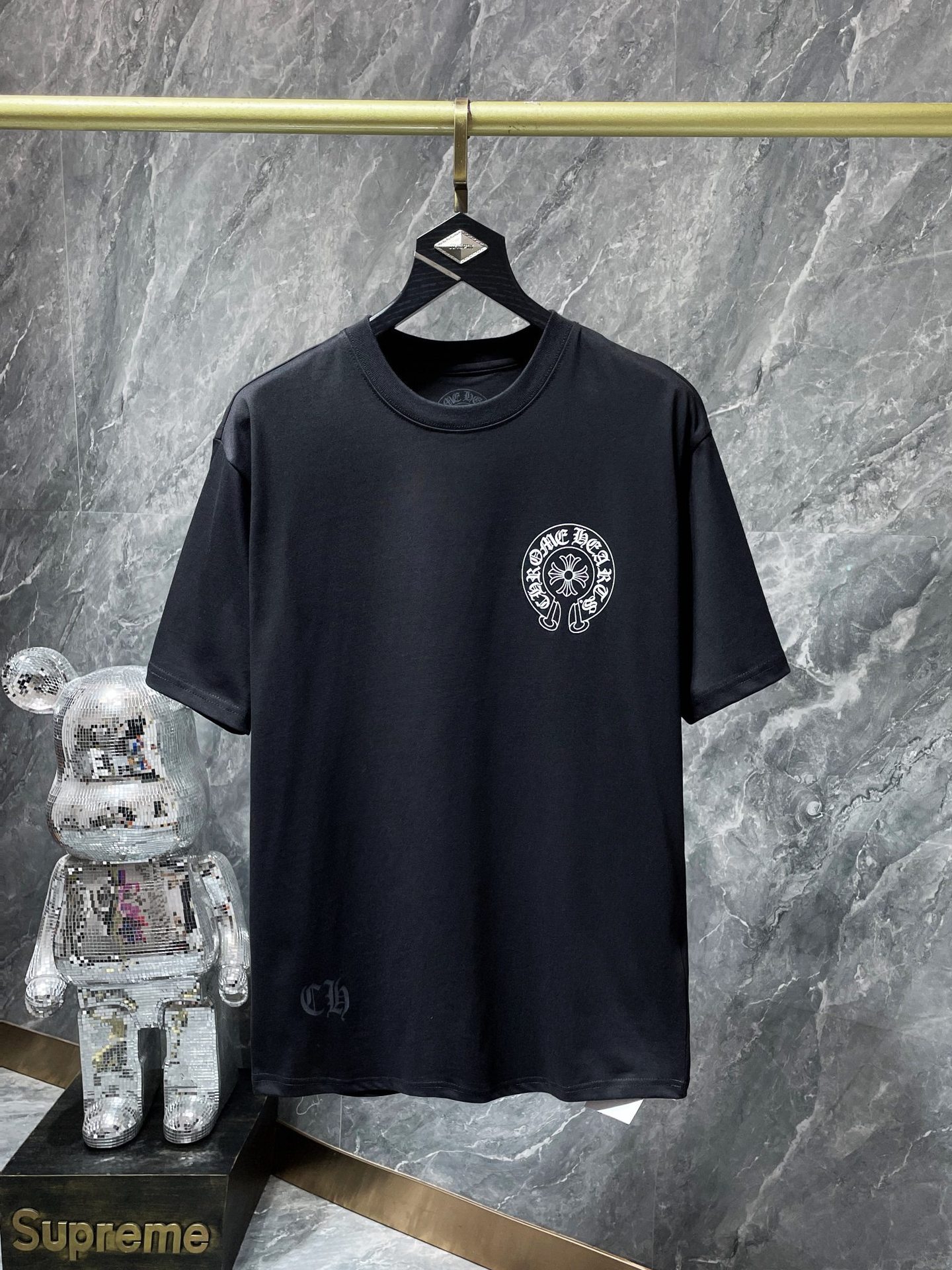 Chrome Hearts Horseshoe Cross Print T-Shirt Oversized Cotton Short 