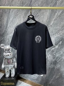 Camiseta Chrome Hearts con Estampado de Cruz de Herradura, Oversize, de Algodón, Manga Corta, Estilo Hip Hop, Casual, para Hombre y Mujer, Top de Verano - Product Image 5