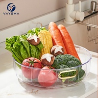 PP+TPE Plastic Opbergbak, Afneembare & Wasbare Bak voor Fruit, Groenten, Snacks, Kruidenpotjes & Cosmetica