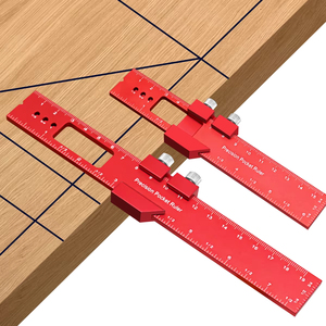 3pcs 6 ''8'' 12 ''Metric Inch Alumínio Alloy Woodworking Pocket <span class=keywords><strong>Ruler</strong></span> Com Slide Stop <span class=keywords><strong>T</strong></span>-<span class=keywords><strong>Type</strong></span> Scriving <span class=keywords><strong>Ruler</strong></span> - Product Image 2