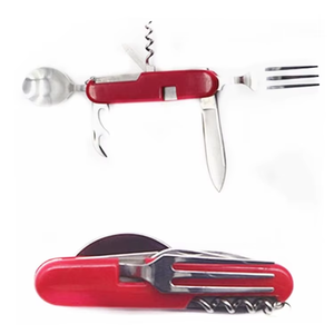 6-in-1 Gấp Cắm Trại Bộ đồ ăn bằng thép không gỉ dao kéo đặt nĩa dao muỗng mở H & Y ck001 - Product Image 1