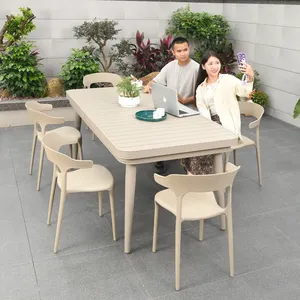 屋外家具 大量販売 高品質テーブルとプラスチック製椅子 レストラン、パーティー、イベント用スタッカブルダイニングチェア - Product Image 6