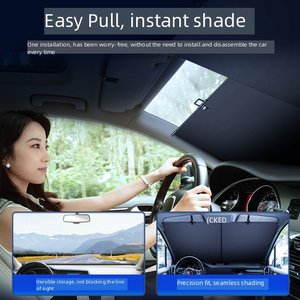 Lega di alluminio polo titanio argento rivestimento tessuto pieghevole retrattile <span class=keywords><strong>parabrezza</strong></span> auto automatica <span class=keywords><strong>parasole</strong></span> - Product Image 5