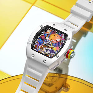 Nouvelle montre <span class=keywords><strong>Miller</strong></span> pour le commerce extérieur, montre à quartz lumineuse étanche à bracelet en métal et silicone pour homme, style baril à vin, design creux - Product Image 4