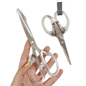 Ciseaux transparents givrés en acier inoxydable, lame tranchante, manche court, légers, pour la coupe de cheveux, pour étudiants, filles, usage domestique - Product Image 5