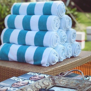 Dernière collection : Serviette de piscine et de plage en coton, couleur unie, pour la natation - Product Image 3