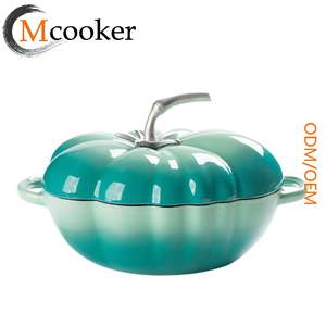 Casserole en fonte classique boucle en forme de <span class=keywords><strong>tomate</strong></span> poignées couvercle en métal enduit d'émail pour la cuisine de ragoût de poitrine de <span class=keywords><strong>boeuf</strong></span> - Product Image 2