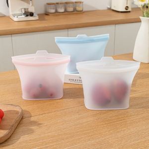 Custom Portable Grade Keep Fresh Container Pouch Travel <b>Vacuum</b> Storage <b>Bags</b> Set Reusable Silicone <b>Bag</b> for Packing Food - Product Image 1