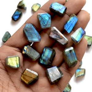 Pendentif en agate naturelle, perles, pierres précieuses émeraude, pierre à facettes ample, labradorite, vente en gros, pierres précieuses polies, vente en gros - Product Image 6