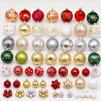 Ensemble de boules de Noël en PVC de 6 cm, 42/44 pièces, décorations suspendues pour arbre de Noël