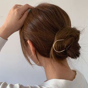 Розовое золото серебро <span class=keywords><strong>2</strong></span> зубец булочка металлический сплав и булавки, заколки для волос из нержавеющей стали вилка U образный женская прическа, модный аксессуар для волос палочки шпилька для волос инструмент для укладки волос аксессуары - Product Image 3