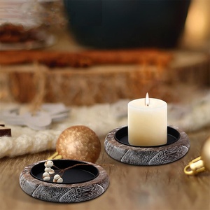 Base per Candela Natalizia Creativa in Legno Massello Fatta a Mano <span class=keywords><strong>Portacandele</strong></span> <span class=keywords><strong>Vassoio</strong></span> - Product Image 5