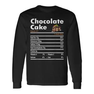T-shirt à manches longues avec les informations nutritionnelles du gâteau au chocolat pour les amateurs de gâteaux - Product Image 1