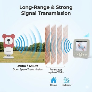 KT-905SB 2.8 Inch <b>IPS</b> Screen Video Baby Monitor 720P HD Night Vision Two Way Audio Smart Nanny <b>Camera</b> - Product Image 6