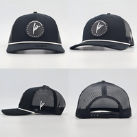Casquette de camionneur tendance OEM de haute qualité, vente en gros, logo brodé personnalisé, casquette de sport à 5 panneaux, en coton marron, maille, corde extérieure