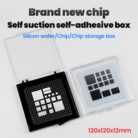 Boîte à échantillons auto-adhésive 120x120x12mm avec grille et échelle coordonnée pour le stockage de plaquettes de silicium semi-conducteur