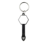 Yüksek kalite özel Desgin Logo emaye kazınmış kaşık Pin Charms kolye anahtarlık anahtarlık Metal özel Mini kaşık Keycha