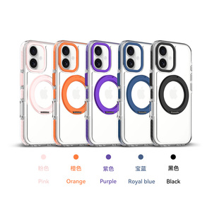 Funda Magnética Transparente para iPhone 17 con Soporte Giratorio y Marco Metálico para Lente, <span class=keywords><strong>Precio</strong></span> <span class=keywords><strong>de</strong></span> Fábrica, Pedido al por Mayor, Envío Rápido, Logotipo Personalizado - Product Image 1
