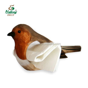 Talla de madera Decoración rústica Artesanía Juegos de regalo hechos a mano Servilletero de madera decorativo en forma de pájaro - Product Image 3