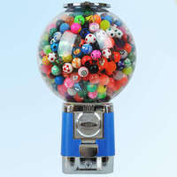 Distributeur de bonbons à monnayeur en acier inoxydable avec capsules en plastique, jouets et balles rebondissantes