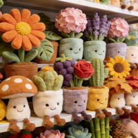 Jouets en peluche OEM ODM doux, mignons, kawaii, style anime et dessin animé, en forme d'hortensia, lavande, tournesol, rose, raisin, champignon, cactus