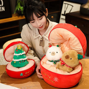 <span class=keywords><strong>Serie</strong></span> de juguetes de peluche de Navidad árbol de Navidad Santa Claus muñeco de nieve manzana almohada muñeca Super suave PP algodón Opp bolsa orejas móviles - Product Image 3