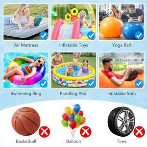 Pompe à air électrique compacte pour gonflage rapide et dégonflage rapide pour flotteurs de piscine, équipement de camping, jouets gonflables, sacs sous vide - Product Image 5
