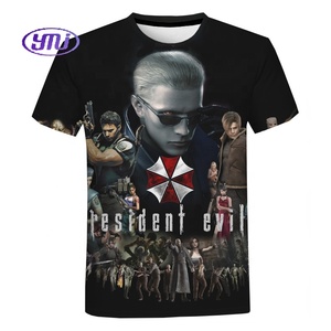 2025 Hot trò chơi video Resident Evil in cho mùa hè giản dị 3D in ấn Áo sơ mi từ người đàn ông Vòng cổ cá tính Tops - Product Image 4